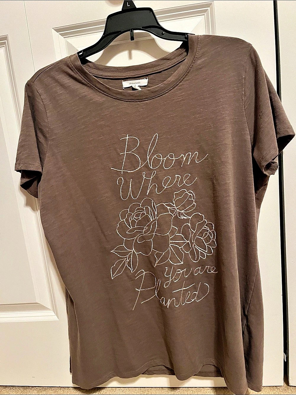 maurices Embroidered Graphic Tee in Brown